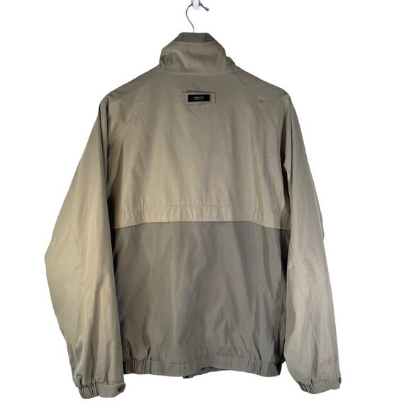 CLAIBORNE Outerwear Mens Microfiber Full Zip Jacket Khaki Gray Large Lightweight - Picture 2 of 12